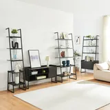[en.casa] Möbelset ‘Storfjord’ 4-tlg. 3x Leiterregal, 1x TV Schrank