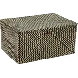 IGNPION Aufbewahrungskorb aus Seegras mit Deckel, gewebte Weidenkörbe, Schreibtischkörbe, Badezimmer-Organizer-Box, Wohnzimmer, dekorative Unterregal-Box, Mehrzweck-Aufbewahrungskorb (XL, Natur und