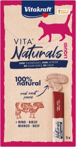 Vitakraft Vita Naturals Liquid kattensnack met rund (5 st.)  11 verpakkingen