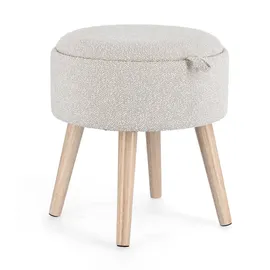 BIZZOTTO Hocker Zoya Bouclè-Stoff 39 x 43 x 39 cm Hellgrau