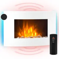 KLARSTEIN Elektrischer Kamin für den Innenbereich, elektrische Heizung mit 2000 W, künstlicher Wandkamin mit Flammeneffekt aus LED, Fernbedienung inklusive, programmierbar, Timer, Thermostat