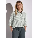 STREET ONE Damen A345406 Gestreifte Hemdbluse, Garden Green, 40