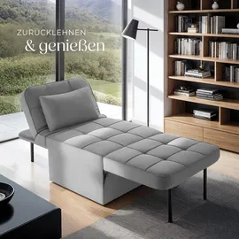 Tectake tectake® Schlafhocker 4 in 1 als Hocker, Sessel, Lounger oder Bett Belastbarkeit 150 kg