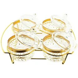 9 Teiliger Snack-Set Servierschalen für Snacks mit goldenen und silberen Details
