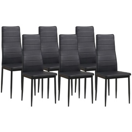 Albatros Esszimmerstühle MILANO 6er Set, Schwarz - Polsterstuhl mit Kunstleder-Bezug, Modernes Stilvolles Design am Esstisch - Küchenstuhl Stuhl