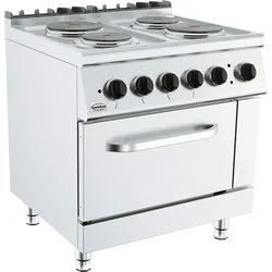 Chefgastro Base 700 Elektroherd 4 Platten mit Elektrobackofen BxTxH 800x700x900mm