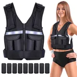 Sportneer Verstellbare Gewichtsweste 1kg bis 8kg, 9-in-1 Schnell Verstellbare Laufweste für Männer und Frauen, Krafttraining, Calisthenics und Gym, Hochwertige Weight Vest