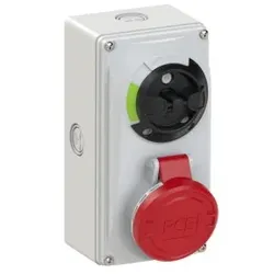 PCE 6114-6k CEE-Steckdose abschaltbar kompakt 16A 4p 6h IP44/IP54 Knock Out 61146k