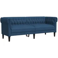 vidaXL Chesterfield-Sofa 3-Sitzer Blau Stoff