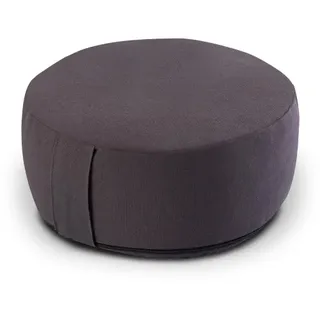 Yogakissen Bodenkissen rund H 14xø31 cm mit Buchweizenschalen Meditationskissen Sportkissen : anthrazit - shadow