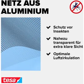 Tesa Insektenschutzgitter 100 x 120 cm Grau