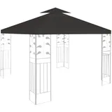 Herrselsam Ersatzdach für Pavillon 3x3m Pavillondach Grau Doppeldach Schutzhaube Wasserdicht Pavillon Ersatzbezug Polyester PVC beschichtet UV-Schutz Gartenpavillon Esatzdach