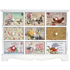 Mendler Kommode Venlo 60 x 79 x 30 cm Bunt / Weiß
