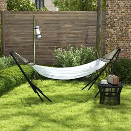 Outsunny Hängemattengestell Hängestuhlgestell, mit Hängematte, Tragetasche Schwarz