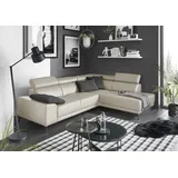 Candy Eckcouch Leder 3-Sitzer Weiß