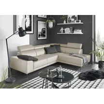 Candy Eckcouch Leder 3-Sitzer Weiß