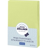 Julius Zöllner Jersey Spannbettlaken für Wiegen 90x40cm und Stubenwagen, 100% Baumwolle, STANDARD 100 by OEKO-TEX, grün