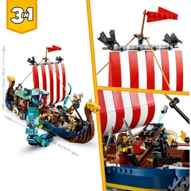 LEGO Creator 3in1 Wikingerschiff mit Midgardschlange 31132