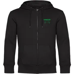 multifanshop Kapuzen Sweatshirt Jacke - Hannover - Herzschlag - Druck grün - Sweat