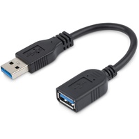 Startech StarTech.com 15cm USB 3.0 Verlängerungskabel - USB 3 Typ A Kabel Verlängerung - Stecker/ Buchse - Schwarz