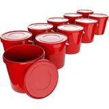 FixedByU Eimer mit Deckel 10 L 10-tlg. rot
