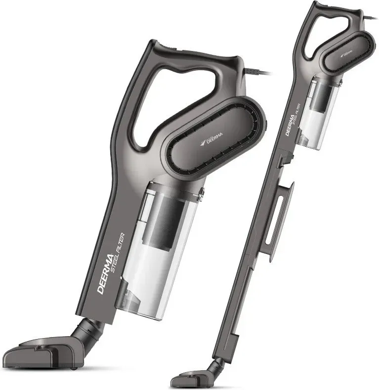 Deerma DX700S, kabelgebundener 2-in-1 Handstaubsauger, 600 W Saugleistung, 15 kPa, 2,2 kg leichtes Gehäuse, 180° flexible, drehbare Bodenbürste, HEPA-Hochleistungsfilterung, beutellos & transparenter Staubbehälter, zeitlich begrenztes Angebot