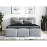 mebloland Polsterbett STAR-OM mit Bettkasten und Lattenrost - 140x200 - Silber 15