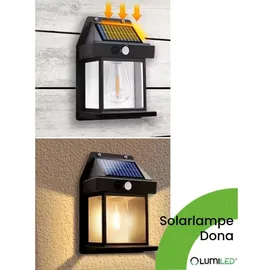 Lumiled Solar Wandleuchte Solarlampe Außenwandlampe mit Bewegungsmelder Warmweiß 3000K Außen Sicherheitslampe Gartenleuchte Wegbeleuchtung IP44