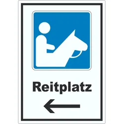 HB-Druck Reitplatz Aufkleber mit Pfeil links A8 (52x74mm)
