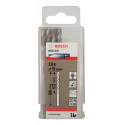 Metallbohrer HSS-Co, DIN 338, 5 x 52 x 86 mm, 10er-Pack