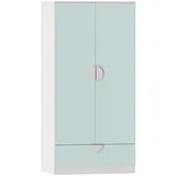[en.casa] Kinderkleiderschrank Sandnes 123 x 60 x 40 cm Holz mintgrün