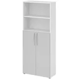 B.M. Bümö Basic Regalschrank - 5 Ordnerhöhen Weiß/grau