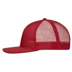 Polycotton Flat Peak Cap MB6240, rot, Einheitsgröße - rot