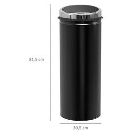 Homcom Sensor Mülleimer 50 l Schwarz