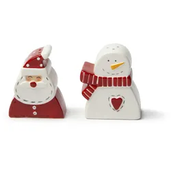 Excelsa Salz- Und Pfefferset Snowman Keramik 5,3Xh6,6X3,2 Cm Bunt