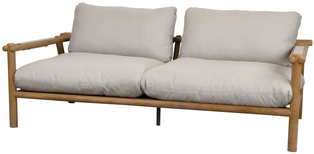 Cane-Line Sticks 2-Sitzer Sofa Teak  inkl. Kissensatz Stoff Natte Sand