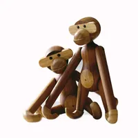 Kay Bojesen Affe klein Figuren 18.5 cm Affen Weihnachtsdekoration, Holz dunkel