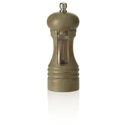 WAS Germany Salzmühle Vintage Window mit Edelstahl-Mahlwerk, Höhe 15 cm, Edelstahl, Holz