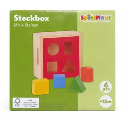 SpielMaus Steckbox Steckspiel Spielzeug Steckwürfel Holzspielzeug 6 Teile