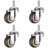 4 Pcs Klein Lenkrollen Rollen für Möbel M8x20mm Möbelrollen Durchmesser 38mm für Couchtisch Blumenständer Schrank