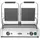 HENDI Kontaktgrill, Doppelversion, Elektrogrill, Tischgrill, Sandwichtoaster, Regelbar bis max. 300°C, Oberseite (H)530mm, Grillfläche 475x230mm, 230V, 3600W, 570x370x(H)210mm, Edelstahl