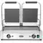 HENDI Kontaktgrill, Doppelversion, Elektrogrill, Tischgrill, Sandwichtoaster, Regelbar bis max. 300°C, Oberseite (H)530mm, Grillfläche 475x230mm, 230V, 3600W, 570x370x(H)210mm, Edelstahl
