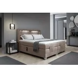 Fun Möbel Boxspringbett Elektrisch Bett DAVIDE 180x200cm in Stoff Fresh Macchiato - Beige