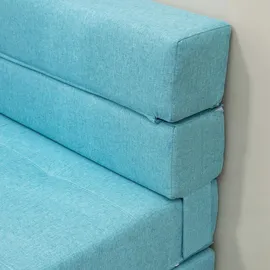 Homcom Schlafsessel 2-in-1 Polyester 70 x 61 x 70 cm Blau mit Kissen