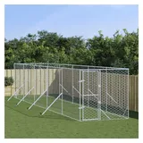 vidaXL Outdoor-Hundezwinger Silbern 2x10x2 m Verzinkter Stahl