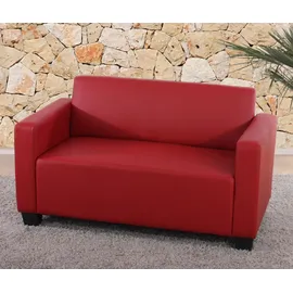 MCW Modular 2er Sofa Couch Moncalieri Loungesofa Kunstleder 136cm ~ rot