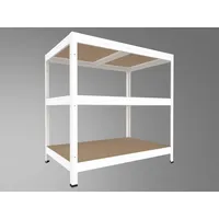 Kellerregal Biedrax 60 x 60 x 120 cm, Weiß, 3 Fachböden MDF, Fachlast 200 kg pro Fachboden