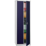 BISLEY Stahlschrank Universal E782A04B6505 lichtgrau, oxofordblau 60,0 x 40,0 x 195,0 cm, aufgebaut