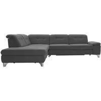 polsterpower Ecksofa - Miro grau - mit Funktionspaket - Ottomane links Sofa