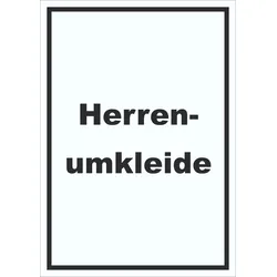 Herrenumkleide Schild mit Text hochkant A0 (841x1189mm)